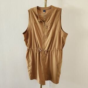 Old Navy Stretch Tech Zip Romper Stone Castle Womens Size XXL Sleeveless